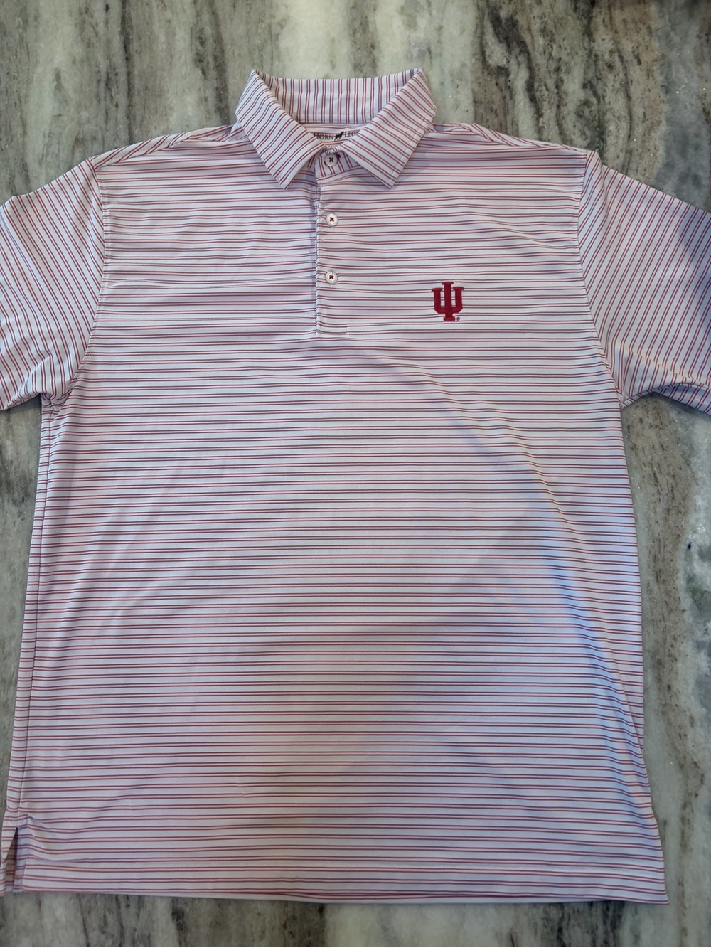 Horn Legend Crimson and White University of Indiana Game day Polo - Men’s Small